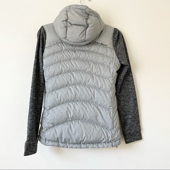 OUTDOOR RESEARCH Light Gray Plaza Down Hoodie Puffer Jacket - Picture 3 of 12